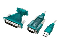 LOGILINK UA0042B USB2.0 cable USB-A/M to DB9/M + DB25/M Win11 1.3m