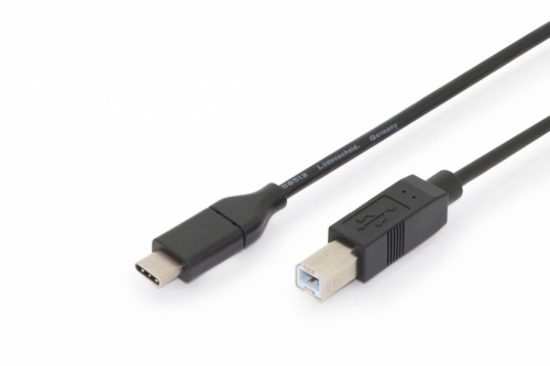 Digitus Connection Cable USB 2.0 HighSpeed Type USB C / B M / M, Power Delivery, black 1.8m