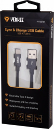 YENKEE Cable USB A-USB C 1m
