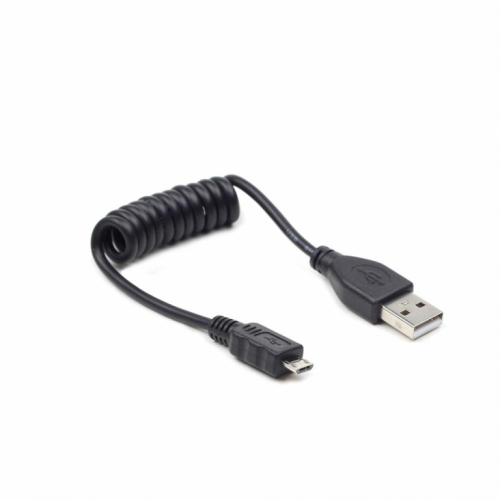 Gembird CC-MUSB2C-AMBM-0.6 - USB cable - Micro-USB Type B (M) to USB (M) - 60 cm - coiled, molded - black 