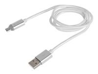 NATEC NKA-1209 Extreme Media cable microUSB  to USB (M), 1m, silver, LED