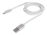 NATEC NKA-1211 Extreme Media cable microUSB  to USB (M), 1m, silver, nylon oplot