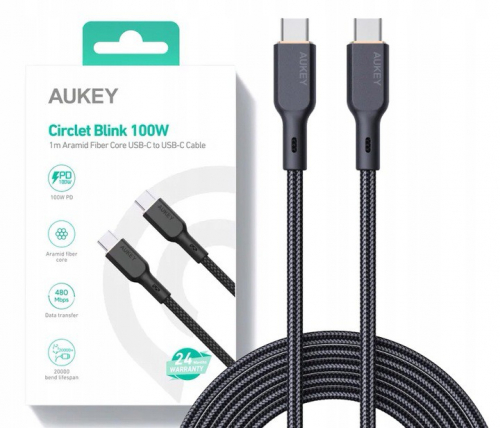 AUKEY AUKEY CB-KCC101 Nylon C able USB C - USB C 1m