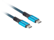 Lanberg Cable USB-C M/M USB4 0.5m 100W 8K 60HZ black-blue