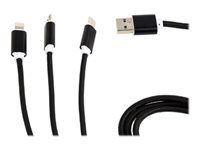 GEMBIRD CC-USB2-AM31-1M Gembird USB charging combo 3-in-1 cable, black, 1m