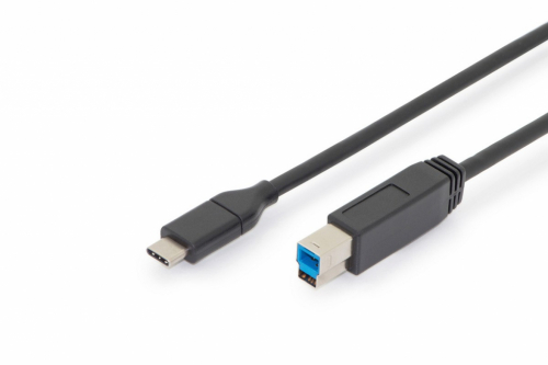 Digitus Connection Cable USB 3.1 Gen.2 SuperSpeed + 10Gbps USB Type C / B M / M Power Delivery, black, 1.8m