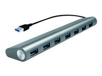 LOGILINK UA0308 LOGILINK- USB 3.0 hub, 7 port with card reader, aluminum casing, grey