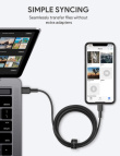 AUKEY Cable CB-CL03 Black nylon Lightning-USB C | 2m | USB Power Delivery USB-PD | certificate MFi Apple