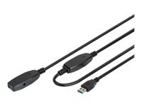 DIGITUS Extension Cable USB 3.0 SuperSpeed Type USB A/A M/F active black 15m