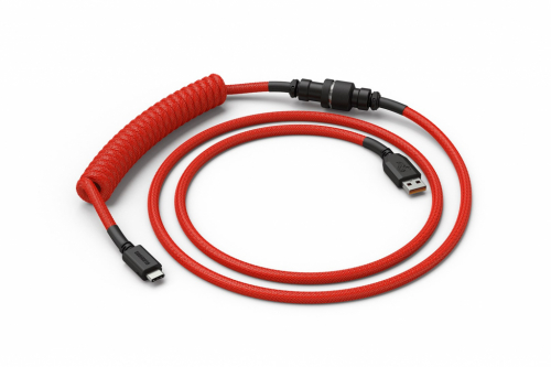 Glorious Coiled Cable Crimson Red, USB-C to USB-A, 1.37m - red/black