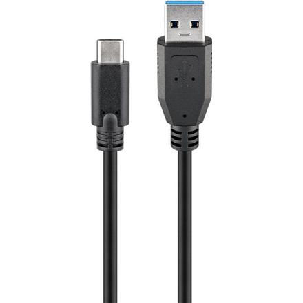 Goobay 71221 USB-C to USB A 3.0 cable, black, 2m | Goobay | USB-C to USB-A USB-C male | USB 3.0 male (type A)