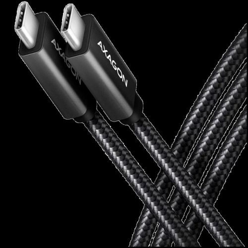 Axagon Data and charging USB 480Mbps cable length 1.5 m. PD 240W, 5A. Black braided.