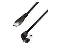 LOGILINK CU0190 USB 2.0 Type-C cable C/M angular to USB-C/M aluminium black 1m