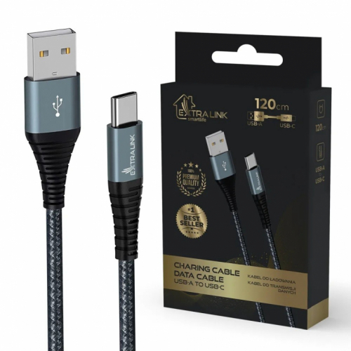 Extralink Cable USB Type-A to USB Type-C Smart Life 1.2m black