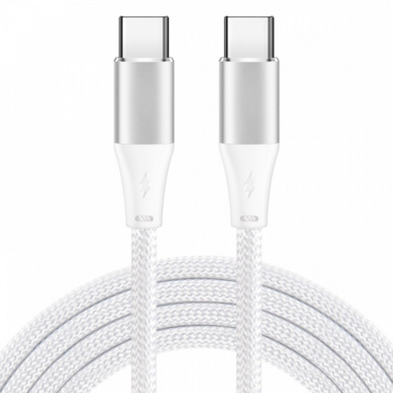 iBOX - USB cable - 24 pin USB-C (M) to 24 pin USB-C (M) - USB 2.0 - 20 V - 3 A - 2 m - USB Power Delivery (60W) - white 