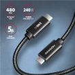 AXAGON Data and charging USB 480Mbps cable, 2.0 m | BUCM2-CM20AB | USB-C to USB-C 240W 5A PD3.1 QC4+