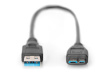 Digitus USB3.0 Cable 0,25m USB A/microUSB B M/M Black 0,25m
