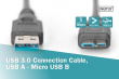 Digitus USB3.0 Cable 0,25m USB A/microUSB B M/M Black 0,25m