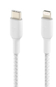 Belkin Cable Braided usb-c lgihtnint 1m white