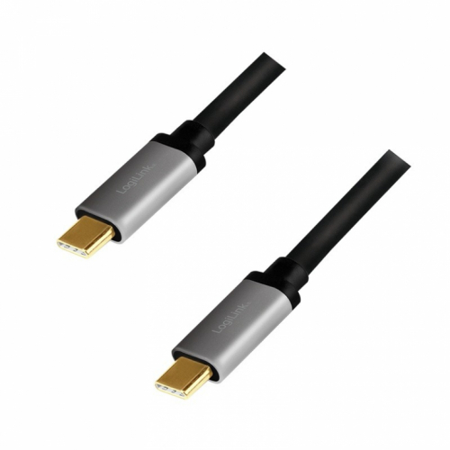 LogiLink USB-C M/M cable, PD, alu, 1.5m