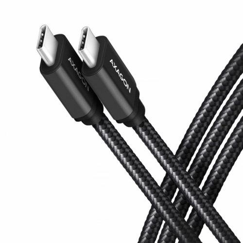 AXAGON AXAGON BUCM3-CM10AB cable USB-C USB-C 3.2 Gen 1, 1m, PD 60W, 3A, ALU, braid, Black