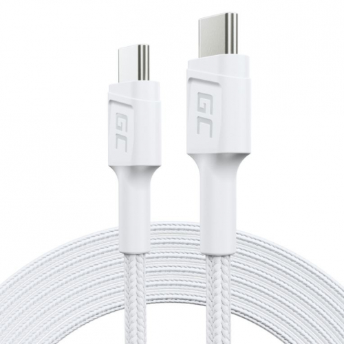 Green Cell PowerStream USB-C to USB-C cable 2m, PD 60W, QC 3.0, white