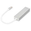 DIGITUS USB Adapter USB3.0/C -> GB Ethernet+3-Port-Hub weiss