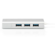 DIGITUS USB Adapter USB3.0/C -> GB Ethernet+3-Port-Hub weiss