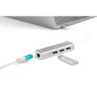 DIGITUS USB Adapter USB3.0/C -> GB Ethernet+3-Port-Hub weiss