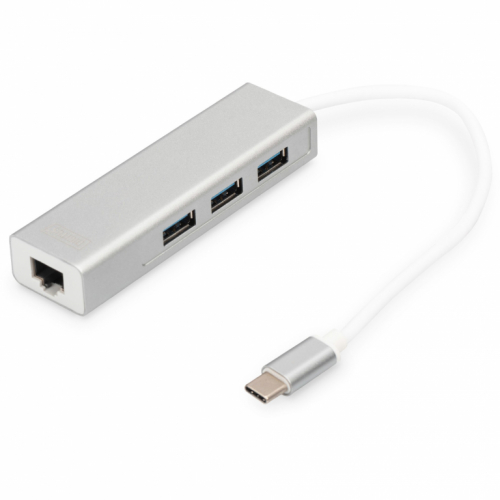 Digitus DA-70255 USB-C HUB 4-Port 3xUSB 3.0; Gigabit LAN