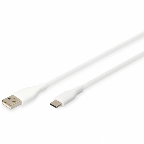 Digitus USB-A > USB-C 2.0 (ST-ST) 1m Ladekabel Silikon 60W Weiß