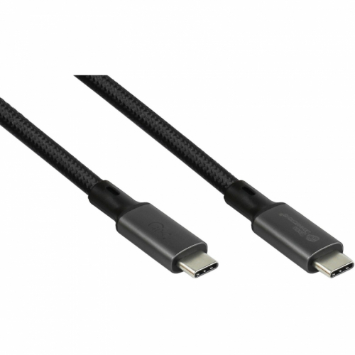 GoodConnections USB-C 4.0 (ST-ST) 1,5m Magnetisches Spiralkabel 240W 8K 60Hz Schwarz