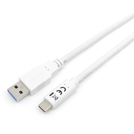 Equip Kabel USB-A 3.2 -> C St/St 1.00m 3A/20V ws