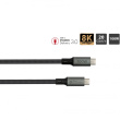 GoodConnections USB-C 4.0 (ST-ST) 1,8m Anschlusskabel Textilmantel 100W 8K 30Hz Anthrazit