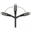 GoodConnections USB-C 4.0 (ST-ST) 1,8m Anschlusskabel Textilmantel 100W 8K 30Hz Anthrazit