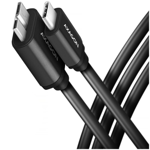 Axagon Data and power suply USB 3.2 Gen1 cable lengh 1 m. 3A. Black.