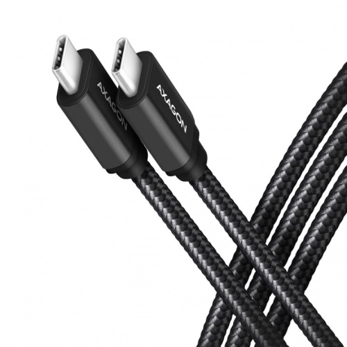 AXAGON AXAGON BUCM3-CM10AB cable USB-C USB-C 3.2 Gen 1, 1m, PD 60W, 3A, ALU, braid, Black