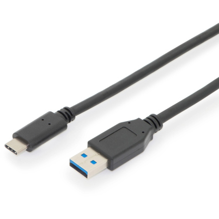 DIGITUS USB 2.0 Anschlusskabel Typ C -A St/St 1.0m, sw
