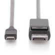 DIGITUS USB C Adapterkabel Typ C -DP 32,4GB St/St 2.0m, sw