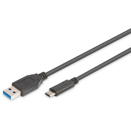 DIGITUS USB 3.0 Anschlusskabel Typ C -A St/St 1.0m, sw