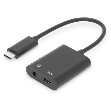 DIGITUS USB 3.1 Verteilerkabel Typ C-Klinke St/Bu/Bu 0.2m sw