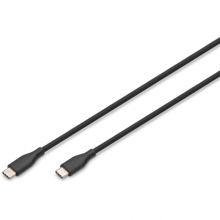 DIGITUS USB 2.0 Kabel Typ C -C Silikon St/St 2m schwarz