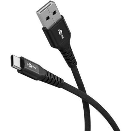 Goobay USB-C to USB-A Supersoft Textile Cable with Metal Plugs | 74527