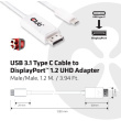 Kabel USB 3.1 Typ C => DisplayPort 1.2 UHD 1,2m *Club3D*