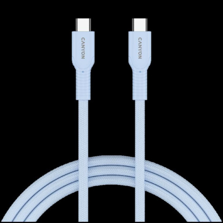 CANYON cable OnWire 60CL C-C 60W COLOR Braided 1m Light Blue