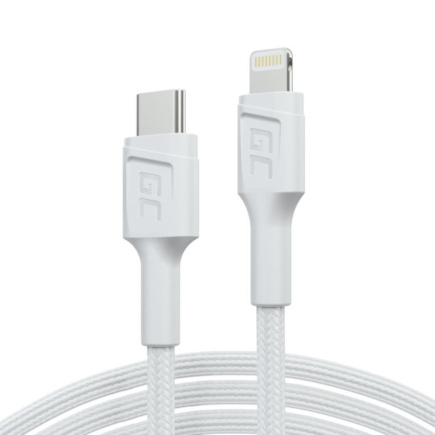 Green Cell PowerStream USB-C to Lightning 1m MFI cable, PD, Белый