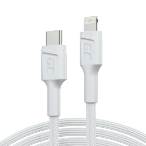 Green Cell PowerStream USB-C to Lightning 1m MFI cable, PD, Белый