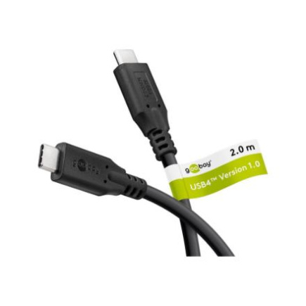 Goobay USB-C™ Cable, USB4™, 100 W, 20 Gbit/s, Power Delivery, 2 m, Черный | Goobay