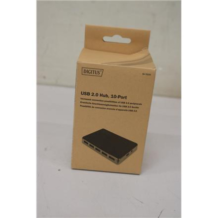Renew. Digitus USB 2.0 Hub 10-port, 10x USB A/F, 1x DAMAGED PACKAGING, UNPACKED, SCRATCHED ON TOP | Digitus USB 2.0 Hub 10-port | DA-70229 | DAMAGED PACKAGING, UNPACKED, SCRATCHED ON TOP