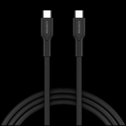 CANYON cable OnWire 60CL C-C 60W COLOR Braided 1m Черный